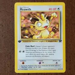 🔥🔥1st Edition Meowth Team Rocket Pokemon Card 62/82 Common LP #2🔥🔥 - Image 1