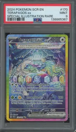 2024 Pokemon SCR EN Special Illustration Rare #170 Terapagos ex Mint PSA 9 - Image 1