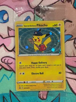 2020 Special Delivery Pikachu Holo SWSH074 Pokemon Promo SEALED Swirl - Image 1