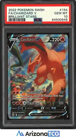 Pokemon 2022 Charizard V 154/172 Full Art Brilliant Stars GEM MINT PSA 10 - Image 1