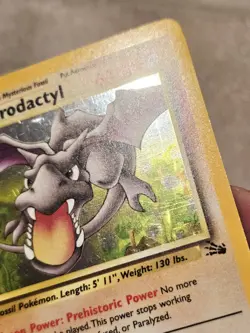 Aerodactyl Pokemon Fossil Holo Card Rare 1/62 Unlimited TCG 1999 Pokemon - Image 5