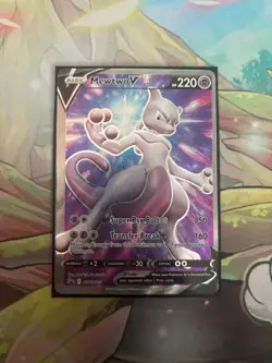 Pokemon TCG Error OC MISS CUT Mewtwo full art Promo card - Image 1