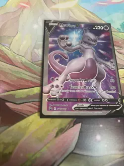 Pokemon TCG Error OC MISS CUT Mewtwo full art Promo card - Image 3