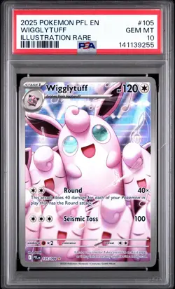 2025 Pokemon Phantasmal Flames Wigglytuff Illustration Rare #105/094 PSA 10 - Image 1