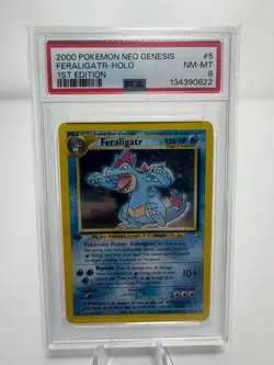 2000 POKEMON NEO GENESIS 1ST ED #5 FERALIGATR-HOLO PSA 8 - Image 1
