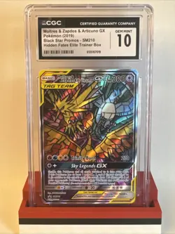 Pokemon TCG Moltres Zapdos Articuno GX SM210 Hidden Fates 2019 CGC GEM MINT 10 - Image 1