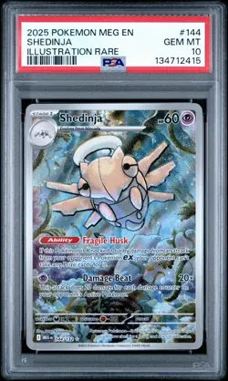 Shedinja 144/132 Illustration Rare Full Art Pokemon Mega Evolution PSA 10 Gem - Image 1