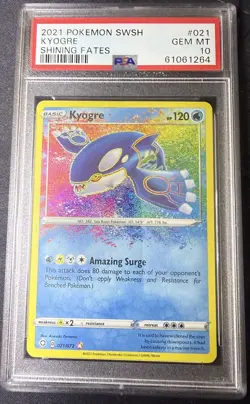 PSA 10 KYOGRE AMAZING RARE SHINING FATES 2021 POKEMON #021 - Image 3