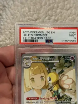 PSA 9 Lillie’s Ribombee 164/159 Illustration Rare Journey Together Pokemon 2025 - Image 2
