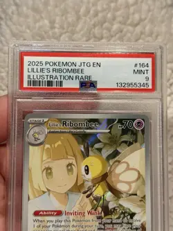 PSA 9 Lillie’s Ribombee 164/159 Illustration Rare Journey Together Pokemon 2025 - Image 3