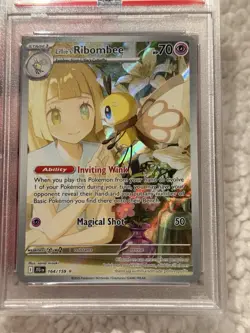 PSA 9 Lillie’s Ribombee 164/159 Illustration Rare Journey Together Pokemon 2025 - Image 4
