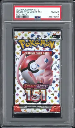 PSA 8 GEM MINT Scarlet & Violet 151 SEALED Booster Pack Pokemon MEW - Image 1