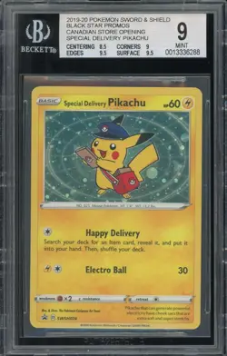 2019 Pokemon Special Delivery Pikachu Canadian Store Opening BSP #SWSH074 BGS 9 - Image 1