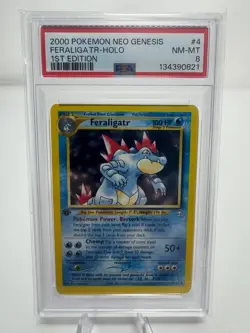 Pokemon 1st Edition Neo Genesis Feraligatr Holo Rare 4/111 - PSA 8 - Image 1