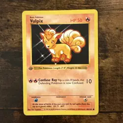 Pokemon TCG Vulpix Base Set 68/102 Shadowless 1st Edition - Image 1