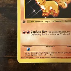 Pokemon TCG Vulpix Base Set 68/102 Shadowless 1st Edition - Image 2