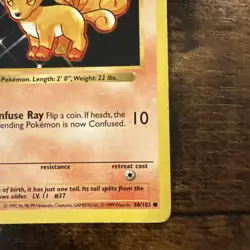 Pokemon TCG Vulpix Base Set 68/102 Shadowless 1st Edition - Image 3