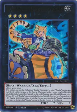 Yugioh! LP Zoodiac Tigermortar - MP17-EN207 - Ultra Rare - 1st Edition Lightly P - Image 1