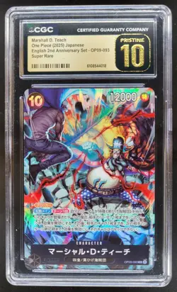 2025 ONE PIECE CCG MARSHALL D. TEACH SUPER RARE OP09-093 CGC 10 PRISTINE A PT - Image 1