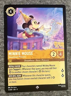 Minnie Mouse Sweetheart Princess Rare/Mickey Mouse Pirate Captain/Pluto Lorcana - Image 2