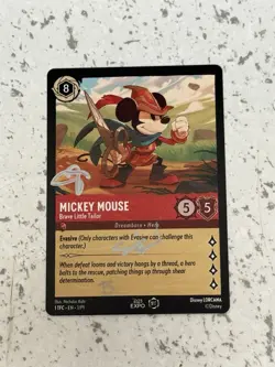 Disney Lorcana SIGNED Mickey Brave Little Tailor D23 Expo 1st Ed Promo Card - Image 1