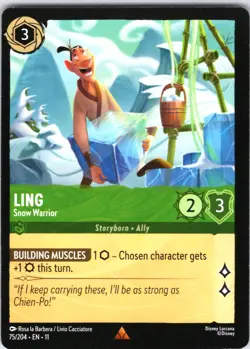 Disney Lorcana Ling Snow Warrior Winterspell Rare #75/204 NM - Image 1