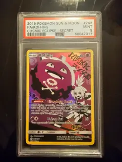 Pokemon TCG Koffing Holo Secret Rare Card Sun & Moon Cosmic Eclipse 243/236 PSA9 - Image 1