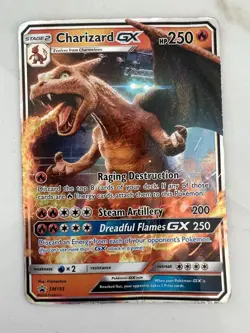 Charizard GX SM195 Promo – HP/DMG – Creased – Authentic Pokemon Card - Image 1
