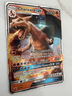 Charizard GX SM195 Promo – HP/DMG – Creased – Authentic Pokemon Card - Image 3