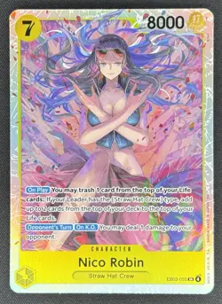 Nico Robin EB03-055 SR Foil English One Piece TCG Card Near Mint - Image 1
