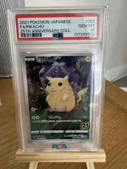 PSA 10 Pikachu 001/025 25th Anniversary Collection Pokemon Japanese Card - Image 1