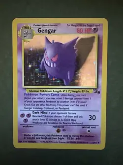 Pokemon TCG Gengar Fossil Holo Card 5/62 Unlimited Rare Vintage WOTC - Image 1