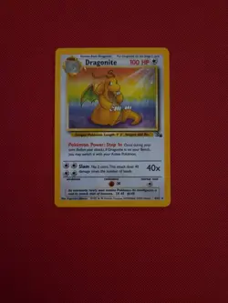Pokemon Dragonite Holo Rare Card 4/62 Fossil LP-EXC Condition - Image 1