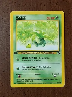 🔥🔥1st Edition Oddish Team Rocket Pokemon Card 63/82 Common LP🔥🔥 - Image 1