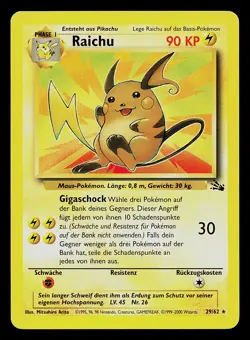 Pokemon Card - Raichu Fossil German 29/62 Rare - Image 1