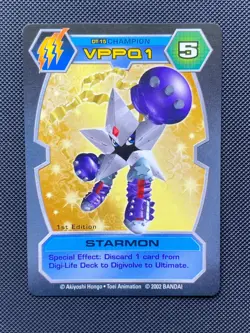DT-15 Starmon Digimon Card D-Tector Series 1 2002 Bandai - Image 1