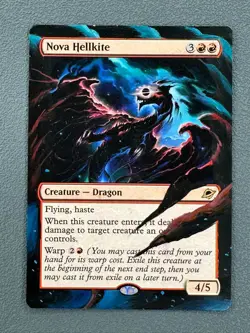 Nova Hellkite #148 MTG Edge of Eternities Hand Painted Extended Full Altered Art - Image 1