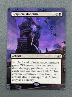 Requiem Monolith MTG Edge of Eternities Hand Painted Borderless Full Altered Art - Image 1