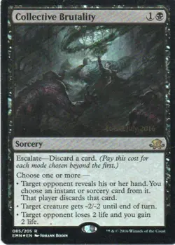 MTG: Eldritch Moon: Prerelease Foil Collective Brutality: LP Condition - Image 1