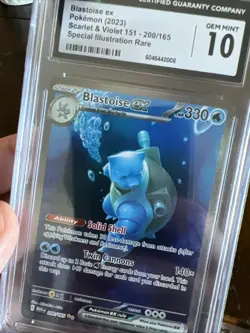 Pokemon Blastoise ex 151 MEW EN Special Illustration Rare #200 CGC 10 Gem Mint - Image 1
