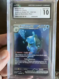Pokemon Blastoise ex 151 MEW EN Special Illustration Rare #200 CGC 10 Gem Mint - Image 2
