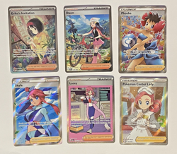 Pokemon Card Lot Waifu Full Trainer Art Dawn 129, Lacey 175, Skyla 072, Erika! - Image 1