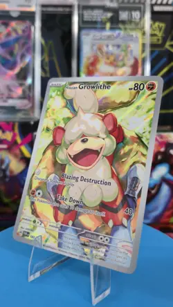Pokemon Hisuian Growlithe 181/167 Twilight Masquerade Illustration Rare Holo - Image 1