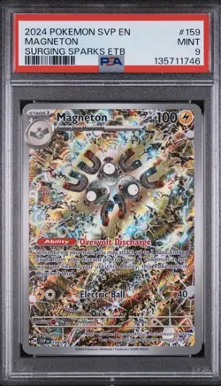 PSA 9 2024 Pokemon SVP #159 Surging Sparks ETB Magneton - Image 1