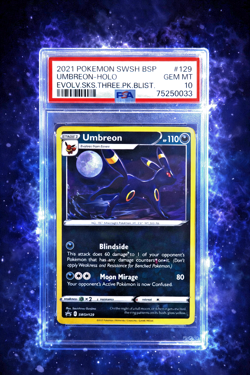 2021 POKEMON SWSH BLACK STAR PROMO | EVOLVING SKIES UMBREON HOLO SWSH129 PSA 10 - Image 1
