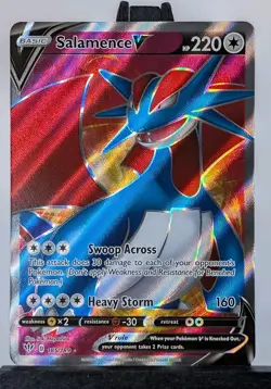 Pokemon TCG Salamence V 185/189 Textured Full Art Ultra Rare Holo Near Mint NM - Image 1