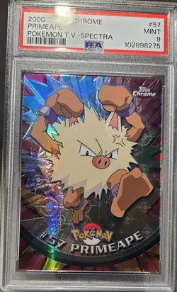 2000 Topps Chrome Pokemon TV Animation Edition 1 #57 PRIMEAPE -SPECTRA PSA - 9 - Image 3