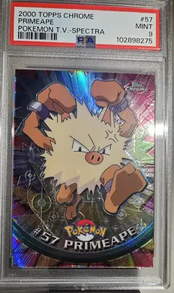 2000 Topps Chrome Pokemon TV Animation Edition 1 #57 PRIMEAPE -SPECTRA PSA - 9 - Image 4