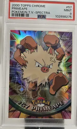 2000 Topps Chrome Pokemon TV Animation Edition 1 #57 PRIMEAPE -SPECTRA PSA - 9 - Image 5