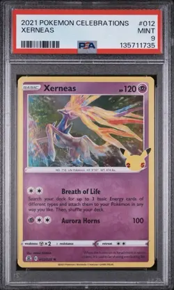 2021 Pokemon Celebrations Xerneas #012 PSA 9 Mint - Image 1